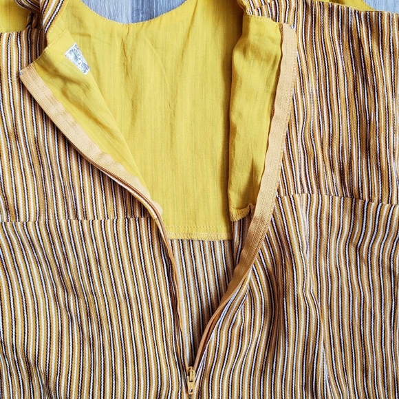 Paris Mustard Yellow Striped Culotte Jumpsuit - Picture 12 of 16